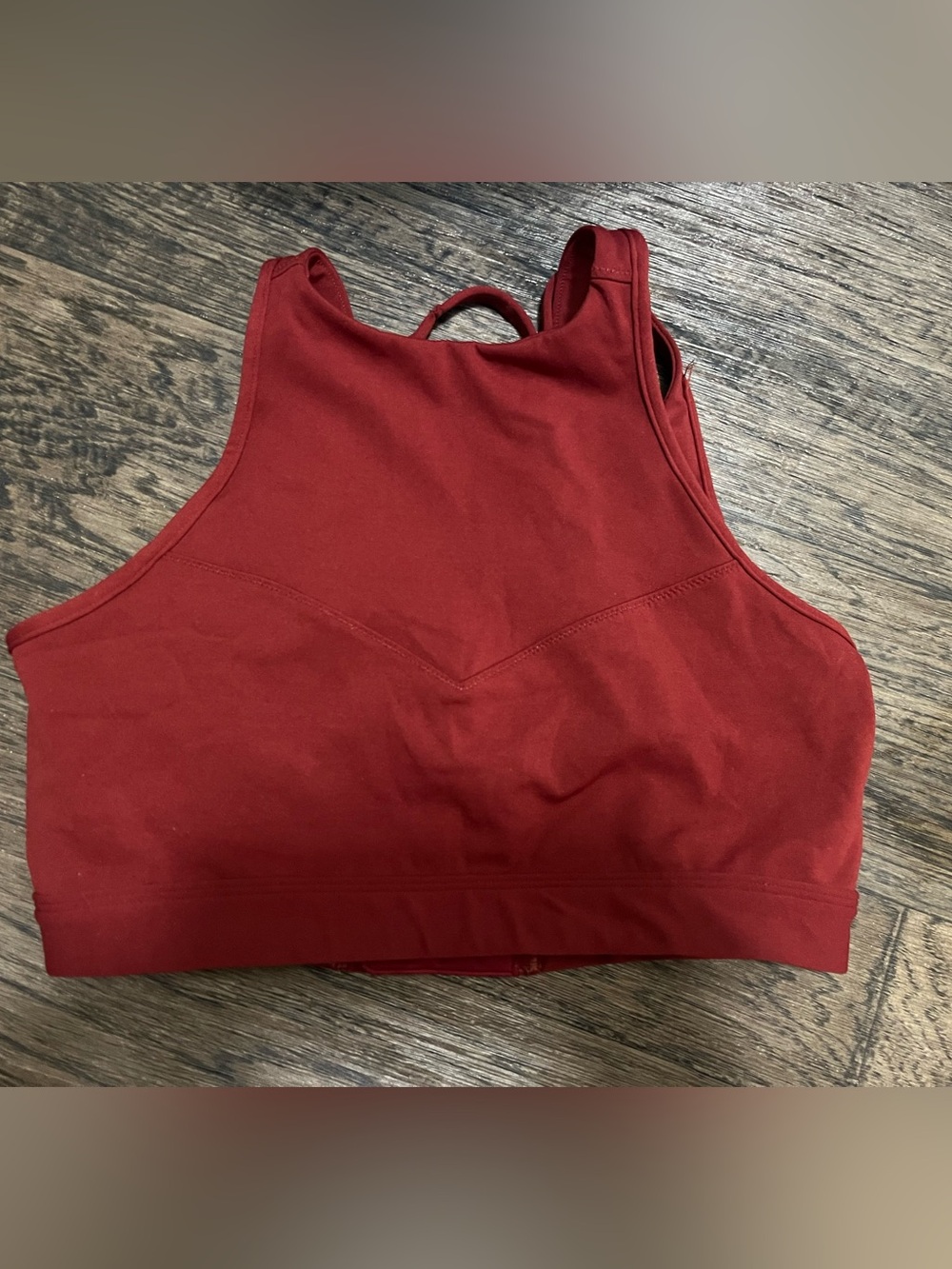 Free People Movement Wine Bord Strap Back Clip Sports Bra